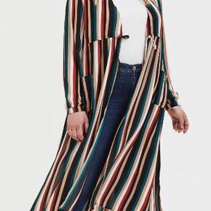 TORRID STRIPED GEORGETTE KIMONO SZ 4X